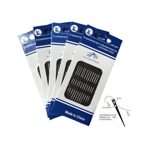Hand Sewing Needles 12pcs stainless Sewing Needles Self Threading Thread Home Household Tools DIY Needle