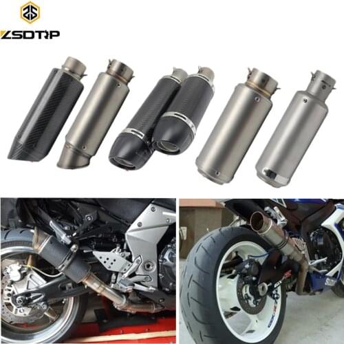 ZSDTRP 51/61mm Motorcycle Exhaust Muffler SC GP Escape Exhaust Mufflers Carbon Fiber Exhaust Pipe For KAWASAKI HONDA BMW KTM