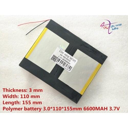 High quality The tablet battery 30110155 6600mah 3.7V Polymer lithium ion / Li-ion battery for tablet pc battery