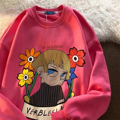Goth Hip Hop Kawaii Cartoon Girls Print Sweatshirt Women 2021 New Streetwear Fashion Anime Hoodie Winter Clothes Harajuku Teens
