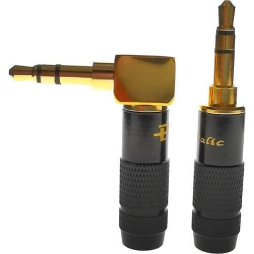 1PCS 24k 3.5mm 3 Pole Stereo Male Jack 3.5 Audio Plug Connector DIY Solder Adapter For 6mm Cable