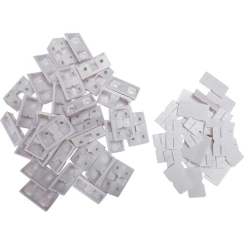30pcs Shelf Cabinet 90 Degree Plastic Corner Braces Angle Brackets White