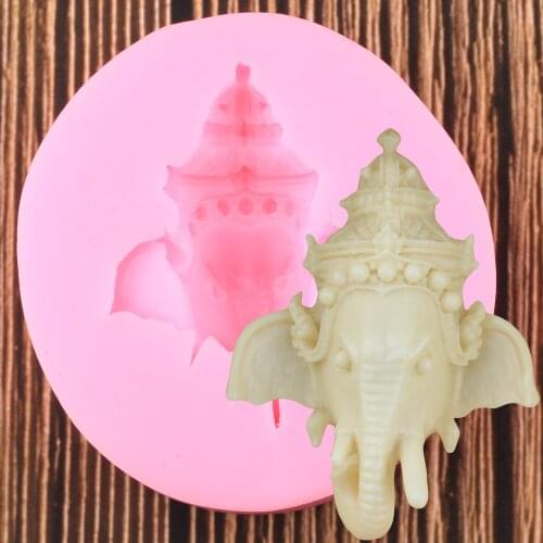 3D Elephant Head Silicone Mold DIY Jewelry Fondant Cake Decorating Tools Chocolate Baking Candy Polymer Clay Resin Mould