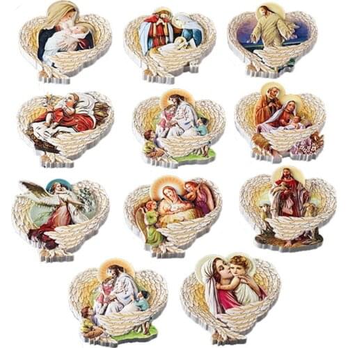 3D Resin Christianity Relief Magnetic Sticker Home Decoration Gift Fridge Magnet Souvenirs Christian Angel Refrigerator Sticker