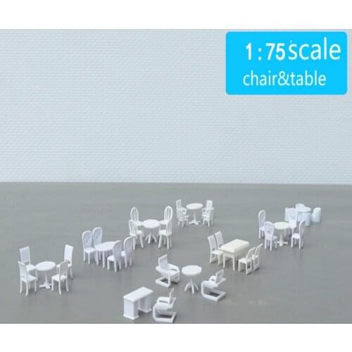 5sets/lot 1/75 Scale Hot Sale Plastic Model Chair Table For Architecture Model Building Kits Toy Or Hobby Maker