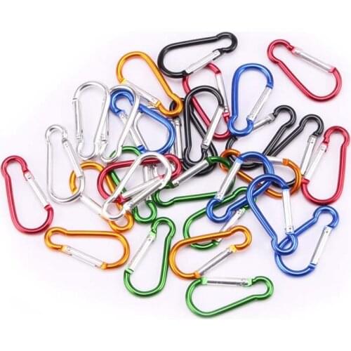 5PCS Colorful Metal Buckle Dual Spring Keychain Clip Snap Hook Durable Clip Key Chain Hook for Outdoor Sports