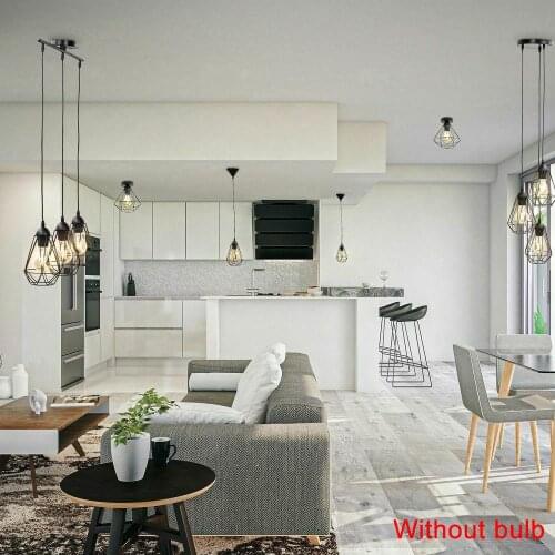 Lampshade Lamp Cage Iron Lampshade Black Metal Wire Vintage Fashion Romantic Chandelier Parlor Living Room Bedroom Retro