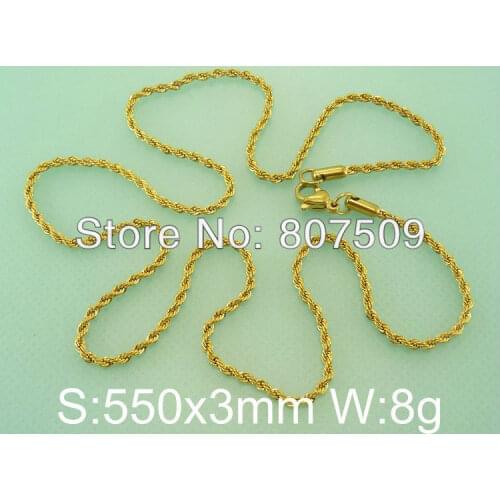 Gold Color Accessories Wholesale Stainless Steel Vintage Jewelry Fashion Chain Necklace Hot Selling NC94243