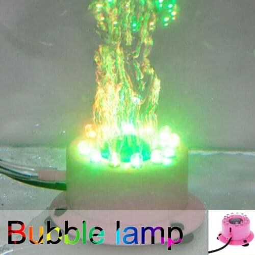 Aquarium Fish Tank Multi-color Air Curtain Bubble Stone Disk 12 Leds Colourful LED Light Diving Bubble Lamp