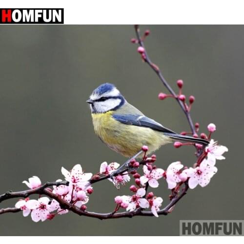 HOMFUN Full Square/Round Drill 5D DIY Diamond Painting "Birds and flowers" 3D Embroidery Cross Stitch 5D Home Decor A13747