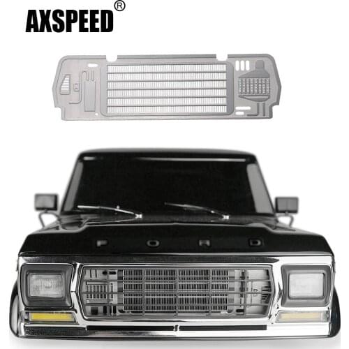 AXSPEED Stainless Steel Simulation Mesh Radiator Grill Plate for Traxxas TRX-4 BRONCO 1/10 RC Crawler Car Decoration Parts