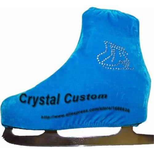 Free Shipping Custom Made Shoes Cover With Velvet Ice Figure Skating Jewelry Ice Skating Dress For Competition WZ2003