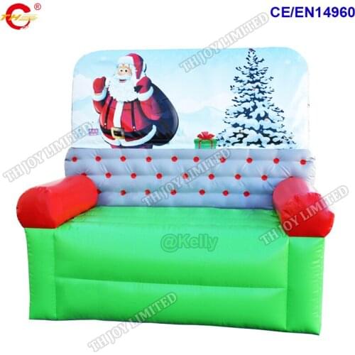 Free door shipping christmas inflatable sofa chair for sale, giant inflatable chair bounce throne for advertising promotion