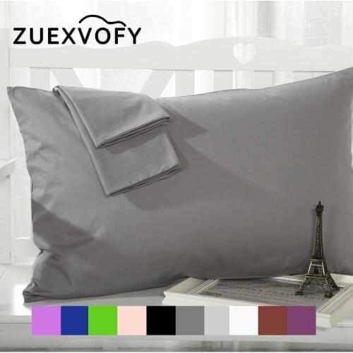 Pure Cotton 2PCS Pillow Case 70*70 50*70 50*75 Solid Pillowcase Decorative Pillow Cover Bedding for Hotel Wedding Gray White