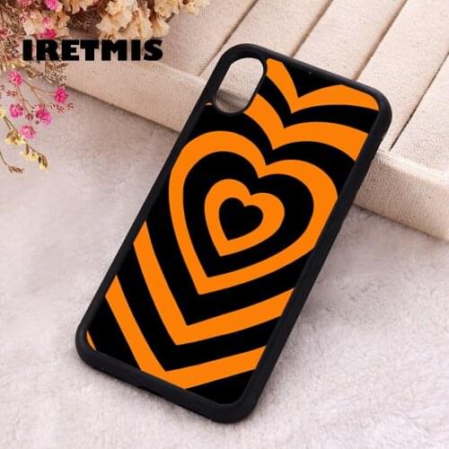 Iretmis 5 5S SE 2020 phone cover cases for iphone 6 6S 7 8 Plus X Xs XR 11 12 MINI Pro Max Soft Silicone TPU ORANGE LOVE TRANCE