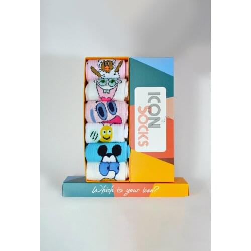 Iconsocks Unisex Cartoon College Custom Boxed Design Stockings