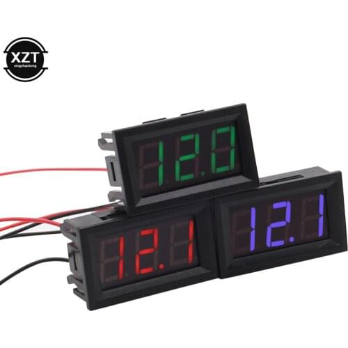 DC 3.5V to 30V Digital Voltmeter Voltage Panel Meter with Red/Blue/Green LEDFor 6V 12V Electromobile Motorcycle Car