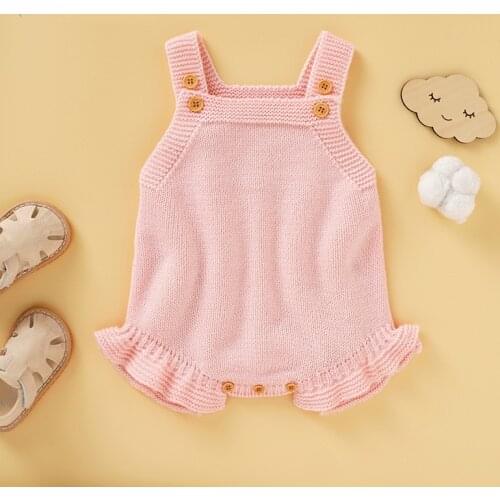 Newborn Clothes Sleeveless Bebes Girls Knitted Bodysuits White Fashion Spring Autumn Outerwear Toddler Kids Knitwear One Pieces