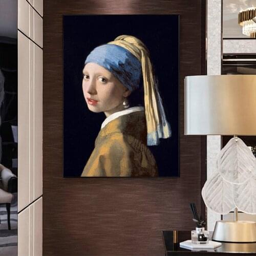 The Girl With A Pearl Earring By Jan Famous Art Canvas Paintings Wall Art Posters And Prints Classical Famous Art Picture Cuadro