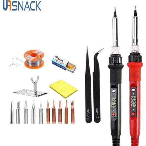 220V 80W Electric Digital Soldering Iron Set Station Temperature Adjustable Welding Soldering Tip Tool Accessories Soldering Kit