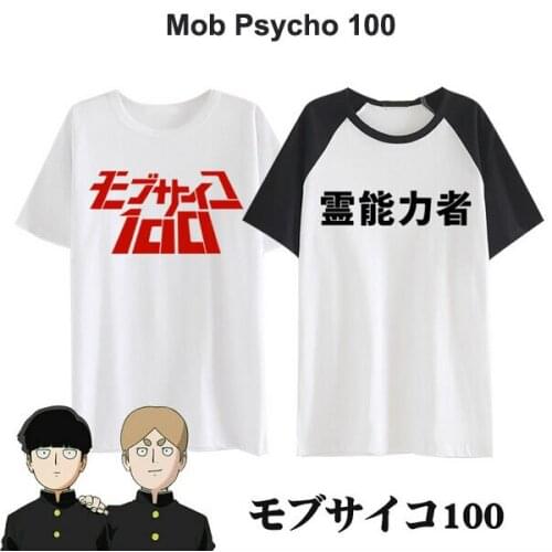 New Anime Mobu Saiko Hyaku T-shirt Mob Psycho 100 t-shirt Cosplay Costume Fashion Men Women Tshirt Short Sleeve cotton Tees