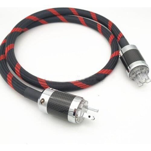 Hi-End 8N OFC SA-OF8N TARA Labs US/EU power cable Carbon Fiber US/EU power plug connector Hifi audio AMP Speaker AC power cord