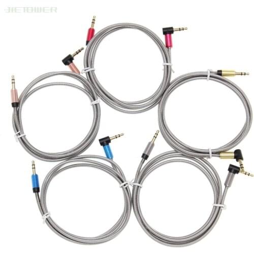 Good Quality Heavy Metal Jack 3.5mm Connector Audio Cable Sound Box Cable Bend-to-Straight Head Connecting Line 50pcs/lot