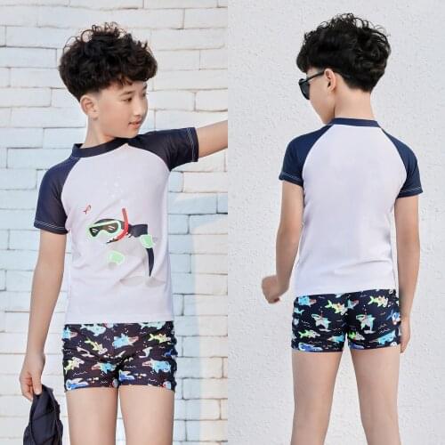 Toddler Baby Boys Swimsuit Swimwear Beachwear Cartoon Sharks Two-piece Swimwear Swimsuit Beach Bathing Suit Outfits Boy Clothes