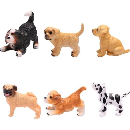 Simulation Mini hound dalmatian pug dog miniature figurine animal Model home decor fairy garden decoration accessories modern