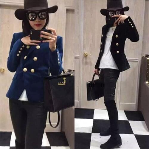 Fashion womens suit jacket new spring and autumn thin gold velvet costumes childrens jacket womens casual womens T1908