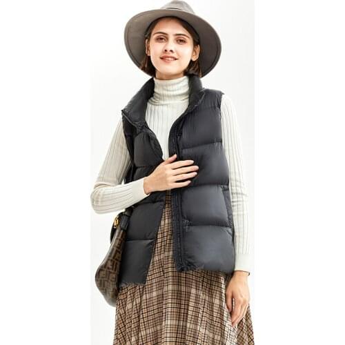 Trendy Winter Down Vest Women Sleeveless Gilets Jacket Ultra Light 90% Duck Down Waistcoat Female Puffer Feather Coat Outwear