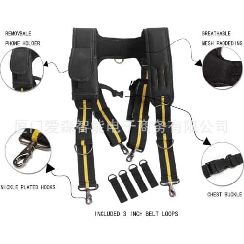 Men H-Shaped Tooling Suspender Harness Heavy Work Braces Tool Suspenders Can Hang Tool Bag Waist Bags Reducing Weight Strap