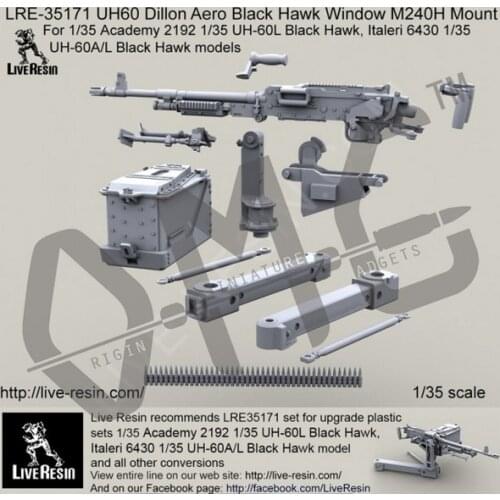 [Scale Model Kit] Live Resin LRE-35171 1/35 UH60 Dillon Aero Black Hawk Window M240H Mount