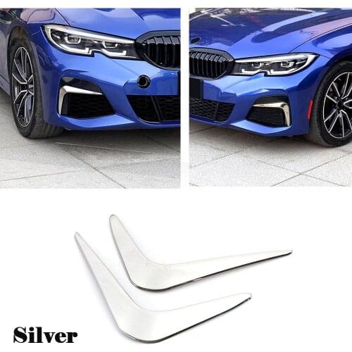 Car Front Fog Light Lamp Decoration Cover Trim Frame Sticker For BMW 3 Series G20 G28 2019 2020 Air Vent Trim Stainless Steel