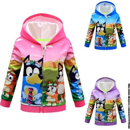 Spring Autumn New Childrens Clothing Cartoon bingo bluey Boys Girls Baby Outing Clothes Jacket Children Zipper Cardigan Jacket