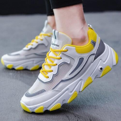 2020 spring and autumn new student sneakers platform shoes hollow breathable mesh shoes trend mesh surface new balance