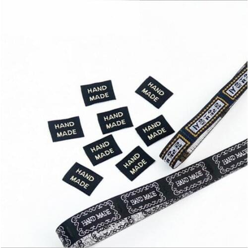 Wholesale 100Pcs/Lot Brand New Handmade Labels For Clothing DIY Embroidered Woven Garment Labels Tags