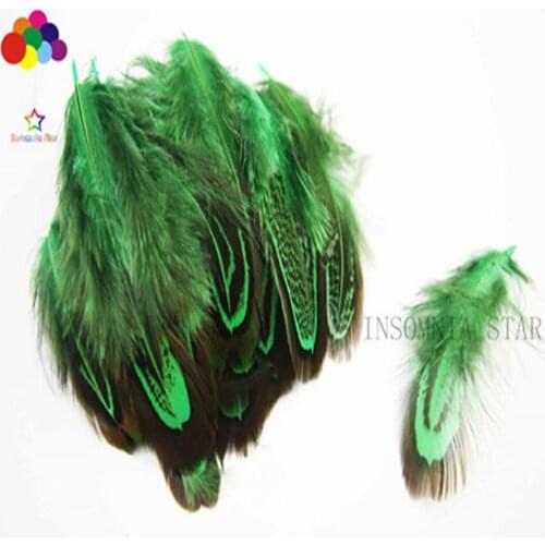 Wholesale 5-10CM (2-4 inches) Pheasant Feather Dyed Green 100PCS DIY Craft Headdress Earring Accessories Feather