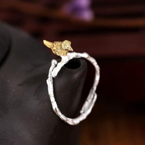 Luxury Brand Creative Boho Bird Branch Rings For Women Adjustable Size Ring Fashion Charm Jewelry Wholesale