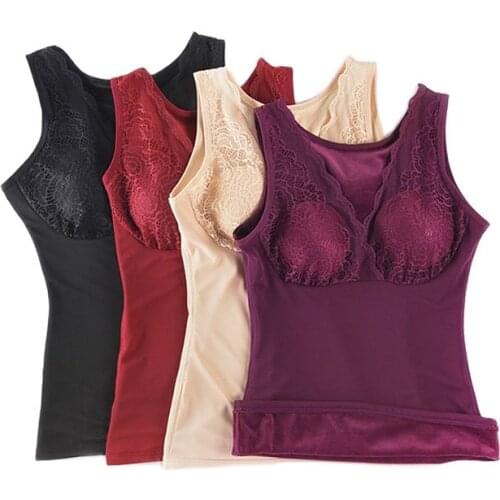 KYLIE PINK Warm Velvet Shaper Slim Cami Tank Top Winter Women Thermal Underwear Slimming Vest Corset Shapewear Camisole