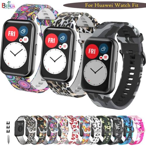 Replacement Silicone Strap For Huawei Watch Fit Original SmartWatch Band Accessories 2021 Colorful WristBand Bracelet with tool