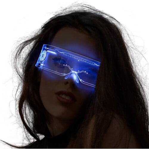 Led Visor Glasses for Adult with 7 Colors and 4 Modes Rechargeable Light Up Glasses Perfect for Festivals,Party,Gift,Dance,Show