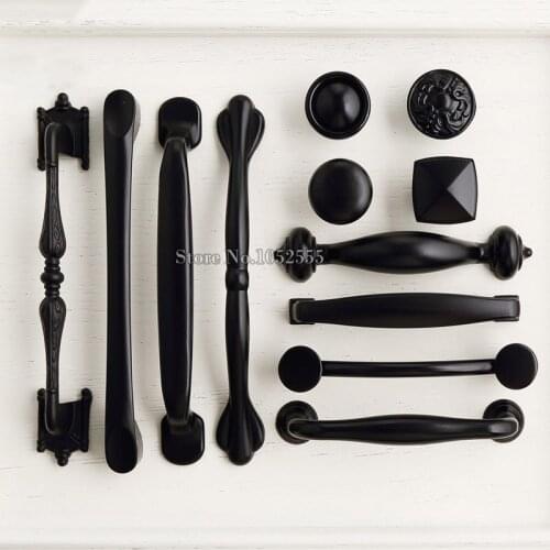 High Quality 10PCS European Classic Black Kitchen Cabinet Door Handles Drawer Cupboard Wardrobe Furniture Pulls Handles & Knobs