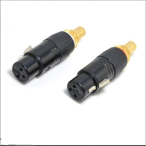 High quality XLR to RCA Female Socket Adapter Gold Balanced Cable Male Plug