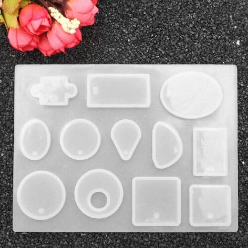 12 Design Cabochon Silicone Mold Necklace Pendant Jewelry Cake Making Tool DIY