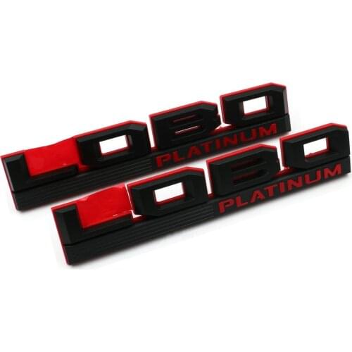 2Pcs For F150 LOBO PLATINUM Letter Car Sticker Fender Plastic Badge Emblem Decal Styling Decoration