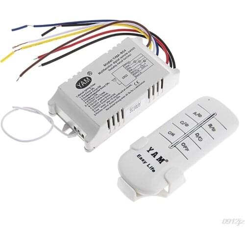 220V 1/2/3/4 Ways Wireless ON/OFF Lamp Remote Control Switch Receiver Transmitter New Drop ship