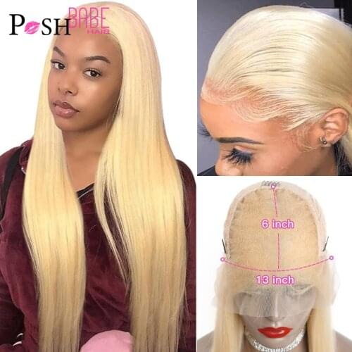 13x4 13x6 613 Lace Frontal Wig Honey Blonde Lace Front Human Hair Wigs Brazilian Remy Straight Human Hair Wigs for Women 30 Inch