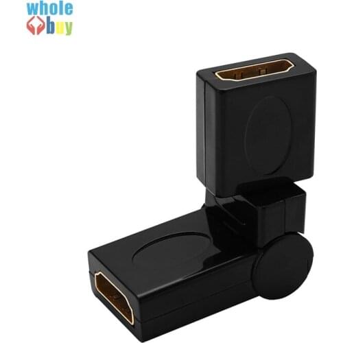 100pcs HDMI-compatible To Female Cable Adapter Converter 360 Degree Rotatory Plug Angle Folding Connector for PS4 Game TV BOX