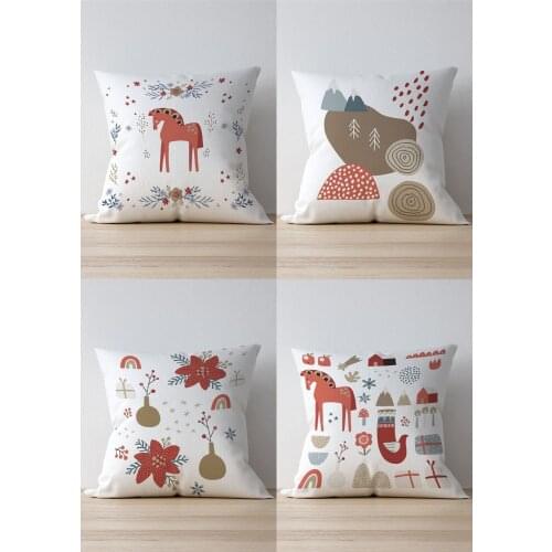 Double Side Printed Christmas Squarehead Patterned 4'Lü Suede Pillow Decorate Case White Floor Good Quality Stylish Home Garden Room Kitchen Gift Convenient Decorative Modern